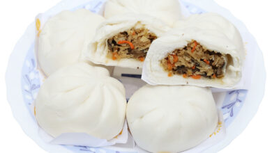 Bánh bao chay hấp nấm