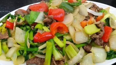 Bò xào cần tỏi