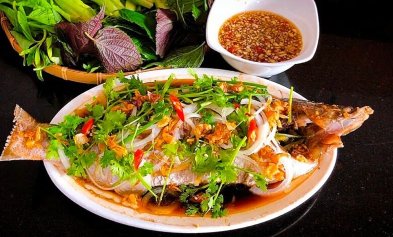 Cá diêu hồng hấp xì dầu
