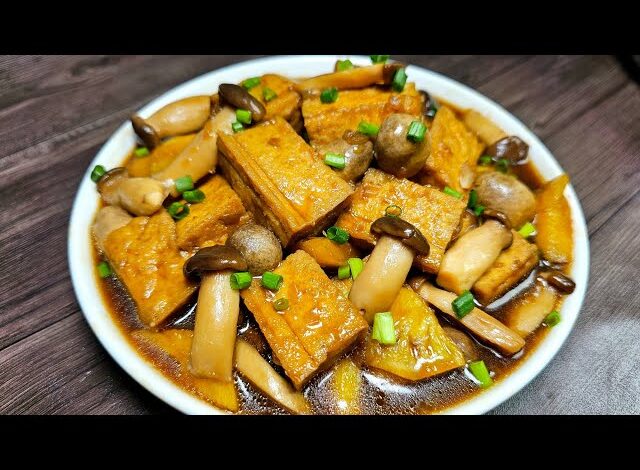 Đậu hũ kho nấm