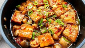 Đậu hũ kho nấm rơm