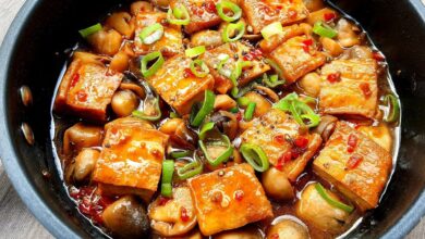Đậu hũ kho nấm rơm