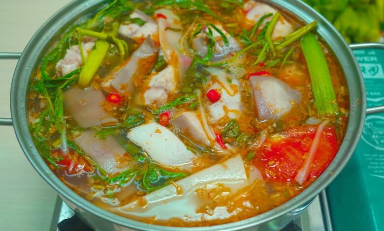 Lẩu cá bớp măng chua