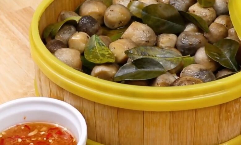 Nấm rơm hấp gừng