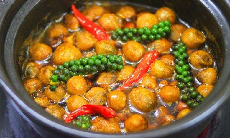 Nấm rơm kho tiêu