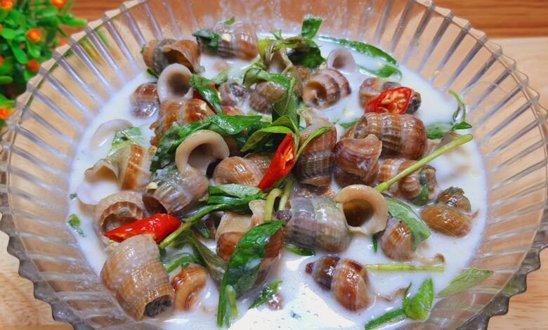Ốc len xào dừa