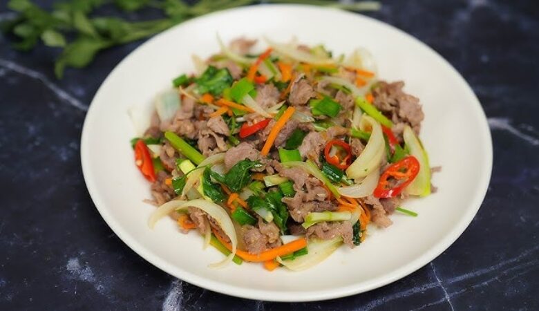 Thịt bò xào cần tỏi