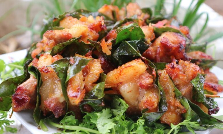 Thịt nướng lá mắc mật