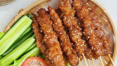 Thịt xiên nướng sa tế